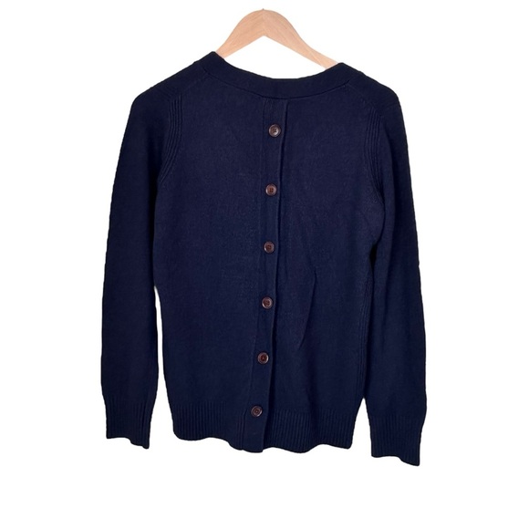 Banana Republic Women's Navy Button Back Sweater - Picture 2 of 10